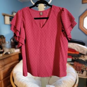 Ruffled Short Sleeve Blouse